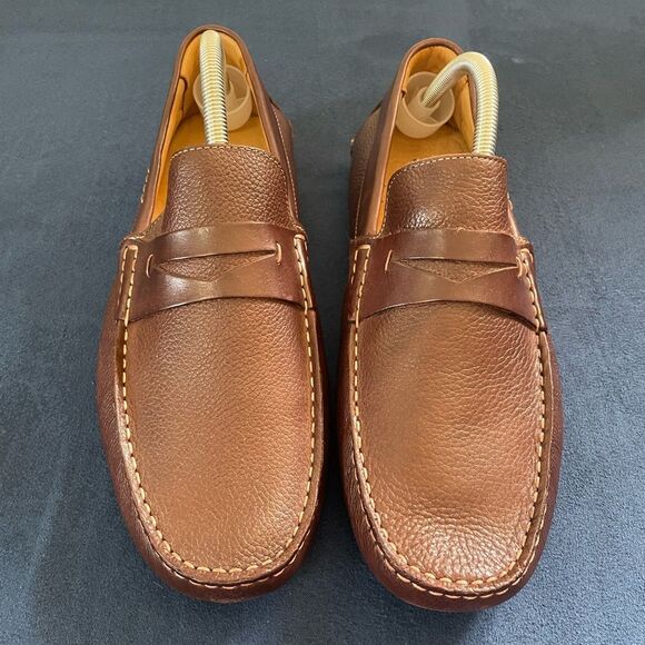 Massimo Matteo Firenze Shoes Men’s 10.5 M Brown Leather Driver Penny Loafers - Picture 3 of 9